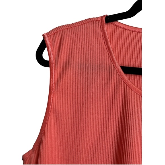 Kim Rogers Womens Sleeveless Blouse Size 3X Coral Ribbed Top Plus Size Blouse - Picture 3 of 5
